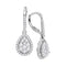 14kt White Gold Women's Round Diamond Leverback Teardrop Dangle Earrings 1-3-8 Cttw - FREE Shipping (USA/CAN)-Gold & Diamond Earrings-JadeMoghul Inc.
