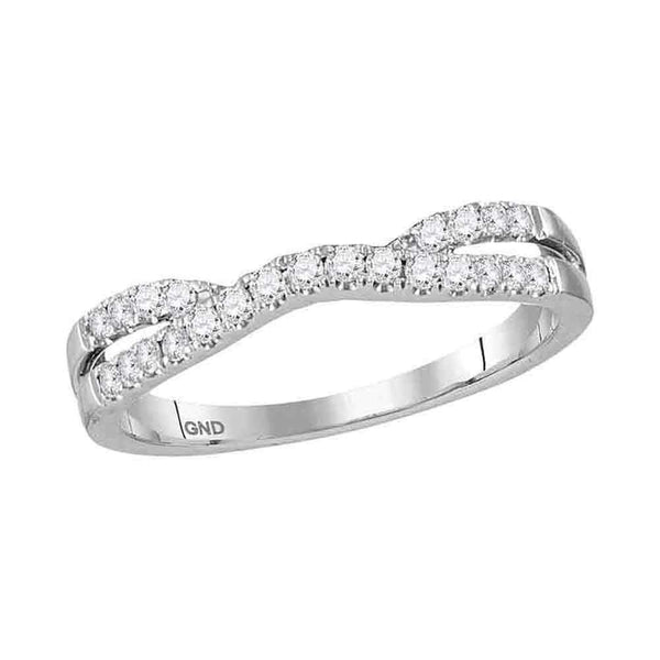 14kt White Gold Women's Round Diamond Ring Contour Enhancer Wedding Band 1-4 Cttw - FREE Shipping (US/CAN)-Gold & Diamond Wedding Jewelry-JadeMoghul Inc.