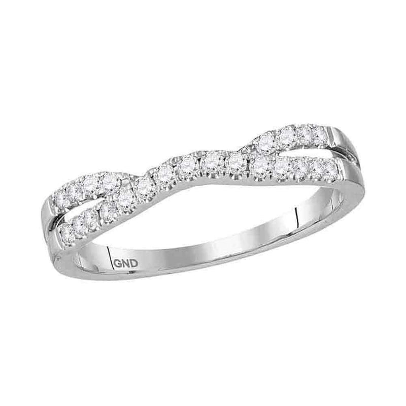 14kt White Gold Women's Round Diamond Ring Contour Enhancer Wedding Band 1-4 Cttw - FREE Shipping (US/CAN)-Gold & Diamond Wedding Jewelry-JadeMoghul Inc.
