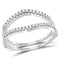 14kt White Gold Women's Round Diamond Ring Guard Wrap Enhancer Wedding Band 1/4 Cttw - FREE Shipping (US/CAN)-Gold & Diamond Wedding Jewelry-5-JadeMoghul Inc.