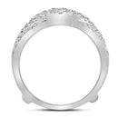 14kt White Gold Women's Round Diamond Ring Guard Wrap Ring Guard Enhancer 5/8 Cttw - FREE Shipping (US/CAN)-Gold & Diamond Wedding Jewelry-6-JadeMoghul Inc.