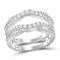 14kt White Gold Women's Round Diamond Ring Guard Wrap Ring Guard Enhancer 5/8 Cttw - FREE Shipping (US/CAN)-Gold & Diamond Wedding Jewelry-6-JadeMoghul Inc.