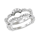 14kt White Gold Women's Round Diamond Ring Guard Wrap Solitaire Enhancer 1/3 Cttw - FREE Shipping (US/CAN)-Gold & Diamond Wedding Jewelry-5.5-JadeMoghul Inc.