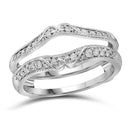14kt White Gold Women's Round Diamond Ring Guard Wrap Solitaire Enhancer 1/4 Cttw - FREE Shipping (US/CAN)-Gold & Diamond Wedding Jewelry-5.5-JadeMoghul Inc.