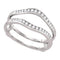 14kt White Gold Women's Round Diamond Ring Guard Wrap Solitaire Enhancer 1/4 Cttw - FREE Shipping (US/CAN)-Gold & Diamond Wedding Jewelry-5-JadeMoghul Inc.