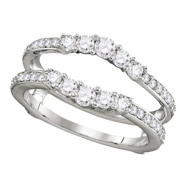 14kt White Gold Women's Round Diamond Ring Guard Wrap Solitaire Enhancer 3/4 Cttw - FREE Shipping (US/CAN)-Gold & Diamond Wedding Jewelry-8-JadeMoghul Inc.