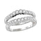 14kt White Gold Women's Round Diamond Ring Guard Wrap Solitaire Enhancer Wedding Band 1/2 Cttw - FREE Shipping (US/CAN)-Gold & Diamond Wedding Jewelry-5.5-JadeMoghul Inc.