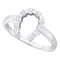 14kt White Gold Women's Round Diamond Simple Lucky Horseshoe Ring 1/20 Cttw - FREE Shipping (US/CAN)-Gold & Diamond Rings-5-JadeMoghul Inc.