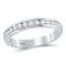 14kt White Gold Womens Round Diamond Single Row Channel-set Wedding Band 1-3 Cttw-Gold & Diamond Wedding Jewelry-JadeMoghul Inc.