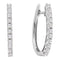 14kt White Gold Women's Round Diamond Single Row Hoop Earrings 1.00 Cttw - FREE Shipping (US/CAN)-Gold & Diamond Earrings-JadeMoghul Inc.