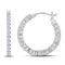 14kt White Gold Women's Round Diamond Single Row Hoop Earrings 2.00 Cttw - FREE Shipping (US/CAN)-Gold & Diamond Earrings-JadeMoghul Inc.