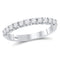 14kt White Gold Womens Round Diamond Single Row Machine-set Wedding Band 1-2 Cttw-Gold & Diamond Wedding Jewelry-JadeMoghul Inc.