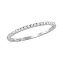 14kt White Gold Women's Round Diamond Slender Stackable Band Ring 1-6 Cttw - FREE Shipping (US/CAN)-Gold & Diamond Rings-JadeMoghul Inc.