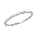 14kt White Gold Women's Round Diamond Slender Stackable Band Ring 1-8 Cttw - FREE Shipping (US/CAN)-Gold & Diamond Rings-JadeMoghul Inc.