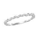 14kt White Gold Women's Round Diamond Slender Stackable Band Ring 1-8 Cttw - FREE Shipping (US/CAN)-Rings And Bands-JadeMoghul Inc.