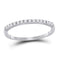 14kt White Gold Women's Round Diamond Slender Stackable Wedding Band 1/6 Cttw - FREE Shipping (US/CAN)-Gold & Diamond Wedding Jewelry-5-JadeMoghul Inc.
