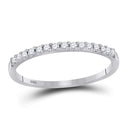 14kt White Gold Womens Round Diamond Slender Stackable Wedding Band 1/6 Cttw-Gold & Diamond Wedding Jewelry-10.5-JadeMoghul Inc.