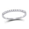 14kt White Gold Womens Round Diamond Slender Stackable Wedding Band 1/6 Cttw-Gold & Diamond Wedding Jewelry-10.5-JadeMoghul Inc.