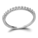 14kt White Gold Women's Round Diamond Slender Wedding Anniversary Band 1/4 Cttw - FREE Shipping (US/CAN)-Gold & Diamond Wedding Jewelry-5-JadeMoghul Inc.