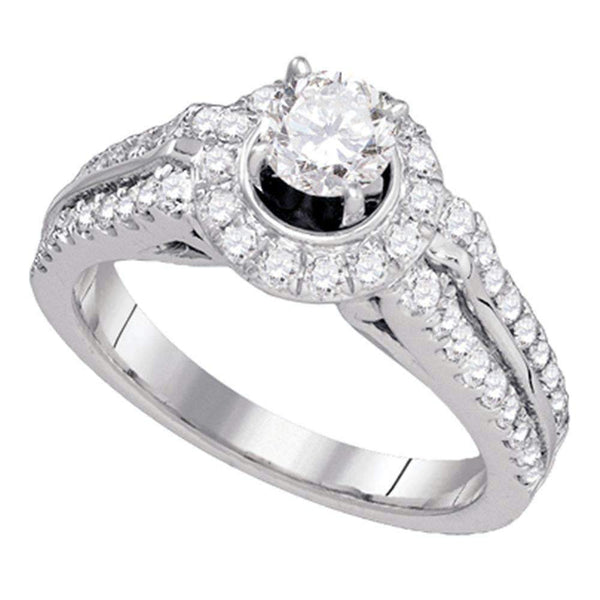 14kt White Gold Women's Round Diamond Solitaire Bridal Wedding Engagement Ring 1-1/4 Cttw - FREE Shipping (US/CAN)-Wedding Jewelry-5-JadeMoghul Inc.
