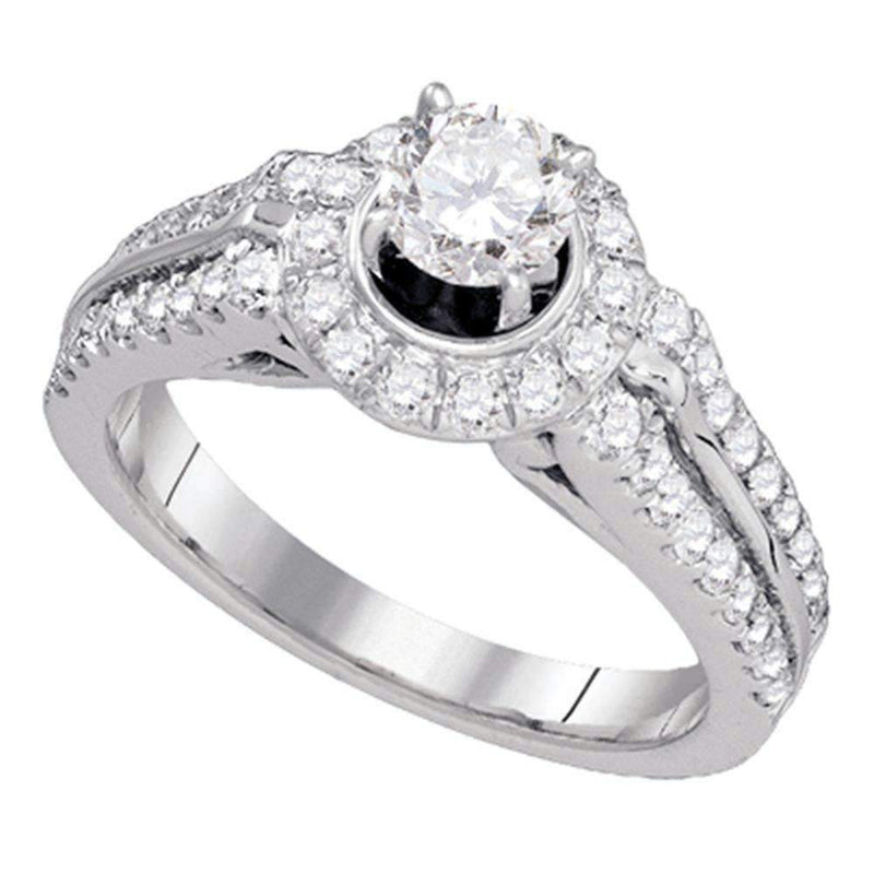 14kt White Gold Women's Round Diamond Solitaire Bridal Wedding Engagement Ring 1-1/4 Cttw - FREE Shipping (US/CAN)-Wedding Jewelry-5-JadeMoghul Inc.
