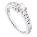 14kt White Gold Women's Round Diamond Solitaire Bridal Wedding Engagement Ring 1/2 Cttw - FREE Shipping (USA/CAN)-Gold & Diamond Engagement & Anniversary Rings-5-JadeMoghul Inc.