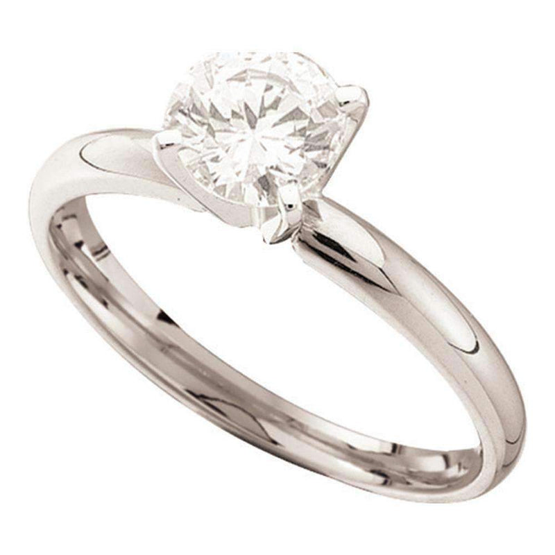14kt White Gold Women's Round Diamond Solitaire Bridal Wedding Engagement Ring 1/2 Cttw - FREE Shipping (US/CAN)-Gold & Diamond Engagement & Anniversary Rings-5-JadeMoghul Inc.