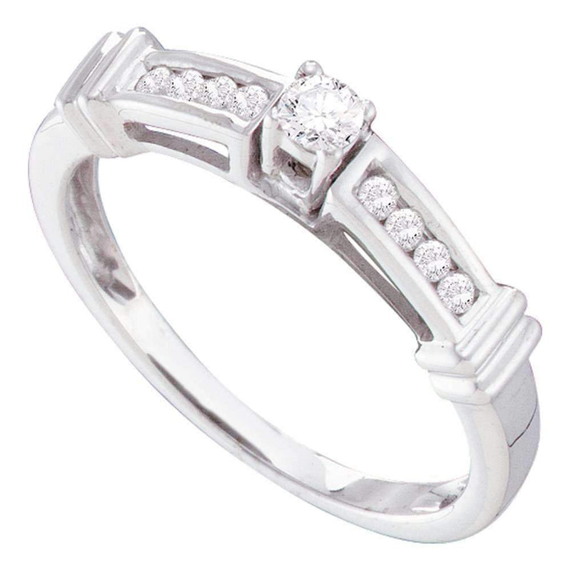 14kt White Gold Women's Round Diamond Solitaire Bridal Wedding Engagement Ring 1/4 Cttw - FREE Shipping (US/CAN)-Wedding Jewelry-5-JadeMoghul Inc.