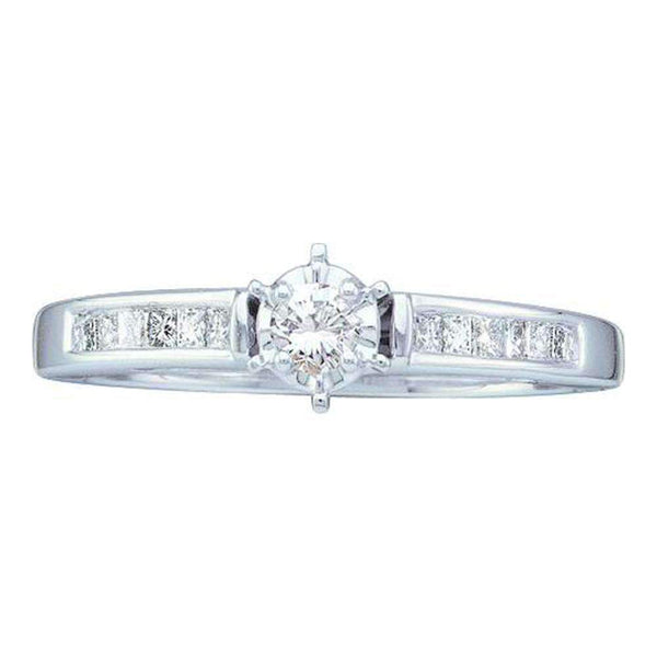 14kt White Gold Women's Round Diamond Solitaire Bridal Wedding Engagement Ring 1/4 Cttw - FREE Shipping (US/CAN)-Wedding Jewelry-5-JadeMoghul Inc.