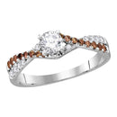 14kt White Gold Women's Round Diamond Solitaire Bridal Wedding Engagement Ring 3/4 Cttw - FREE Shipping (US/CAN)-Gold & Diamond Engagement & Anniversary Rings-5-JadeMoghul Inc.