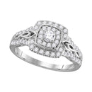 14kt White Gold Women's Round Diamond Solitaire Bridal Wedding Engagement Ring 3/4 Cttw - FREE Shipping (US/CAN)-Gold & Diamond Engagement & Anniversary Rings-5-JadeMoghul Inc.