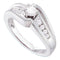 14kt White Gold Women's Round Diamond Solitaire Bridal Wedding Engagement Ring 3/8 Cttw - FREE Shipping (US/CAN)-Gold & Diamond Engagement & Anniversary Rings-8.5-JadeMoghul Inc.