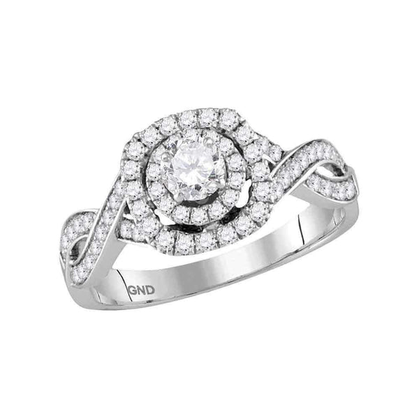 14kt White Gold Women's Round Diamond Solitaire Bridal Wedding Engagement Ring 7-8 Cttw - FREE Shipping (US/CAN)-Gold & Diamond Engagement & Anniversary Rings-JadeMoghul Inc.