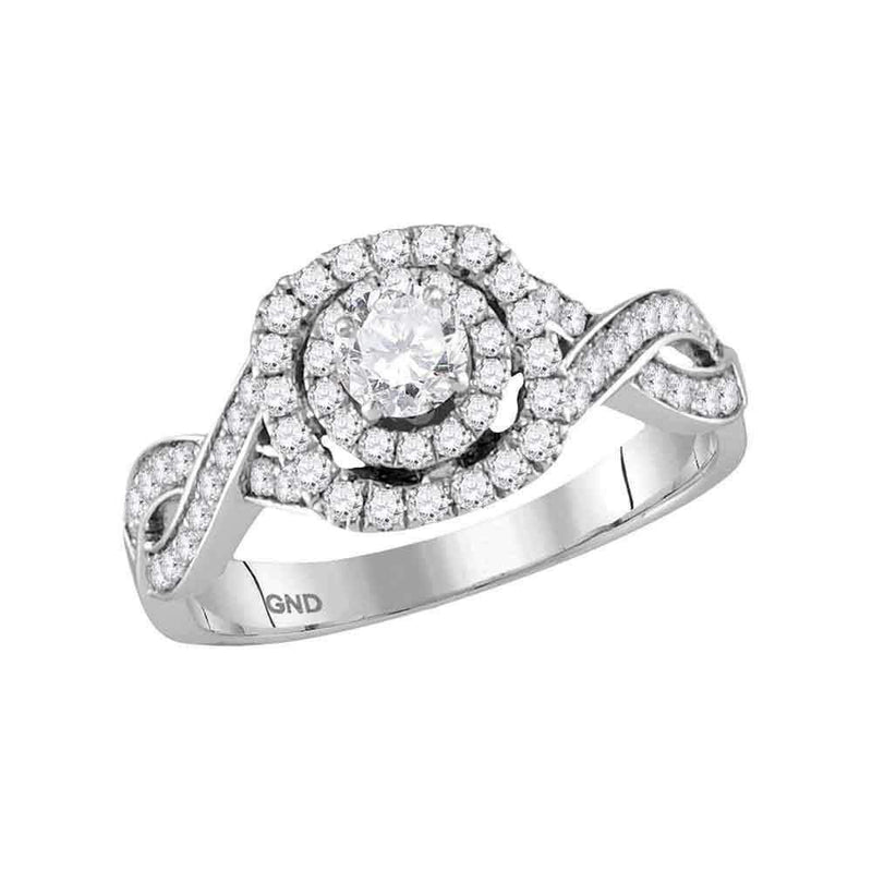 14kt White Gold Women's Round Diamond Solitaire Bridal Wedding Engagement Ring 7-8 Cttw - FREE Shipping (US/CAN)-Gold & Diamond Engagement & Anniversary Rings-JadeMoghul Inc.