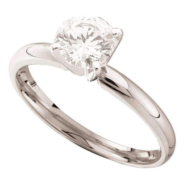 14kt White Gold Women's Round Diamond Solitaire Bridal Wedding Engagement Ring 7/8 Cttw - FREE Shipping (US/CAN)-Gold & Diamond Engagement & Anniversary Rings-5-JadeMoghul Inc.