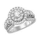 14kt White Gold Women's Round Diamond Solitaire Halo Bridal Wedding Engagement Ring 2.00 Cttw - FREE Shipping (US/CAN)-Gold & Diamond Engagement & Anniversary Rings-6-JadeMoghul Inc.
