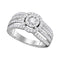 14kt White Gold Women's Round Diamond Solitaire Halo Strand Bridal Wedding Engagement Ring 1.00 Cttw - FREE Shipping (USA/CAN)-Gold & Diamond Engagement & Anniversary Rings-JadeMoghul Inc.