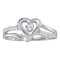14kt White Gold Women's Round Diamond Solitaire Heart Ring 1/8 Cttw - FREE Shipping (US/CAN)-Gold & Diamond Heart Rings-6-JadeMoghul Inc.