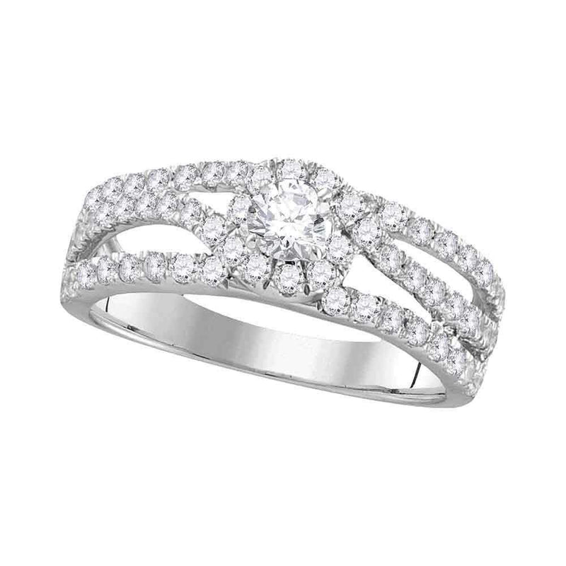 14kt White Gold Women's Round Diamond Solitaire Open Bridal Wedding Engagement Ring 1.00 Cttw - FREE Shipping (US/CAN)-Gold & Diamond Engagement & Anniversary Rings-6-JadeMoghul Inc.