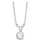 14kt White Gold Women's Round Diamond Solitaire Pendant 1-2 Cttw - FREE Shipping (US/CAN)-Gold & Diamond Pendants & Necklaces-JadeMoghul Inc.