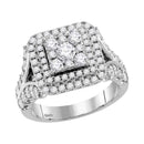 14kt White Gold Women's Round Diamond Square Cluster Bridal Wedding Engagement Ring 2.00 Cttw - FREE Shipping (US/CAN)-Gold & Diamond Engagement & Anniversary Rings-5-JadeMoghul Inc.