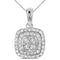 14kt White Gold Women's Round Diamond Square Cluster Pendant 1-3 Cttw - FREE Shipping (US/CAN)-Gold & Diamond Pendants & Necklaces-JadeMoghul Inc.