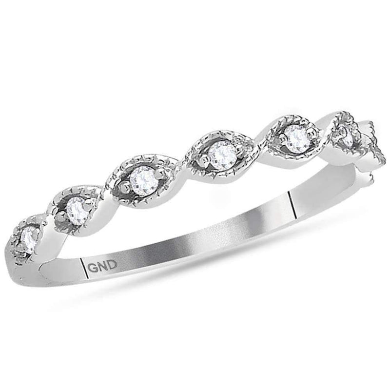 14kt White Gold Women's Round Diamond Stackable Band Ring 1-10 Cttw - FREE Shipping (US/CAN)-Rings And Bands-JadeMoghul Inc.