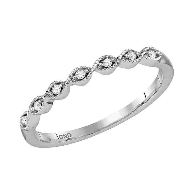 14kt White Gold Women's Round Diamond Stackable Band Ring 1-20 Cttw - FREE Shipping (US/CAN)-Rings And Bands-JadeMoghul Inc.