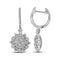 14kt White Gold Women's Round Diamond Starburst Cluster Dangle Hoop Earrings 2-1-4 Cttw - FREE Shipping (USA/CAN)-Gold & Diamond Earrings-JadeMoghul Inc.