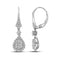 14kt White Gold Women's Round Diamond Teardrop Cluster Dangle Earrings 3-4 Cttw - FREE Shipping (USA/CAN)-Gold & Diamond Earrings-JadeMoghul Inc.