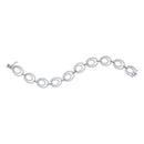 14kt White Gold Women's Round Diamond Tennis Link Oval Bracelet 4-1-20 Cttw - FREE Shipping (US/CAN)-Gold & Diamond Bracelets-JadeMoghul Inc.