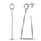 14kt White Gold Womens Round Diamond Trapezoid Geometric Hoop Earrings 3-4 Cttw-Gold & Diamond Earrings-JadeMoghul Inc.
