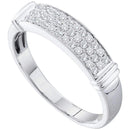 14kt White Gold Women's Round Diamond Triple Row Band Ring 1/4 Cttw - FREE Shipping (US/CAN)-Rings And Bands-5-JadeMoghul Inc.