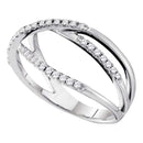 14kt White Gold Women's Round Diamond Triple Strand Openwork Band Ring 1-5 Cttw - FREE Shipping (US/CAN)-Gold & Diamond Bands-JadeMoghul Inc.